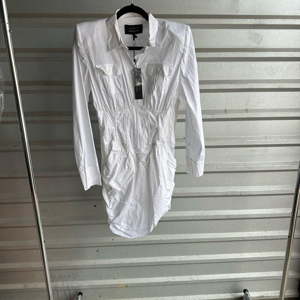 BCBGMaxAzria White Long Sleeve Dress
